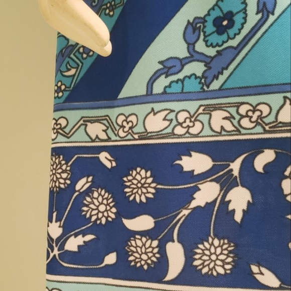 mid century mod print dress like Emilio 1970's M - Picture 5 of 8